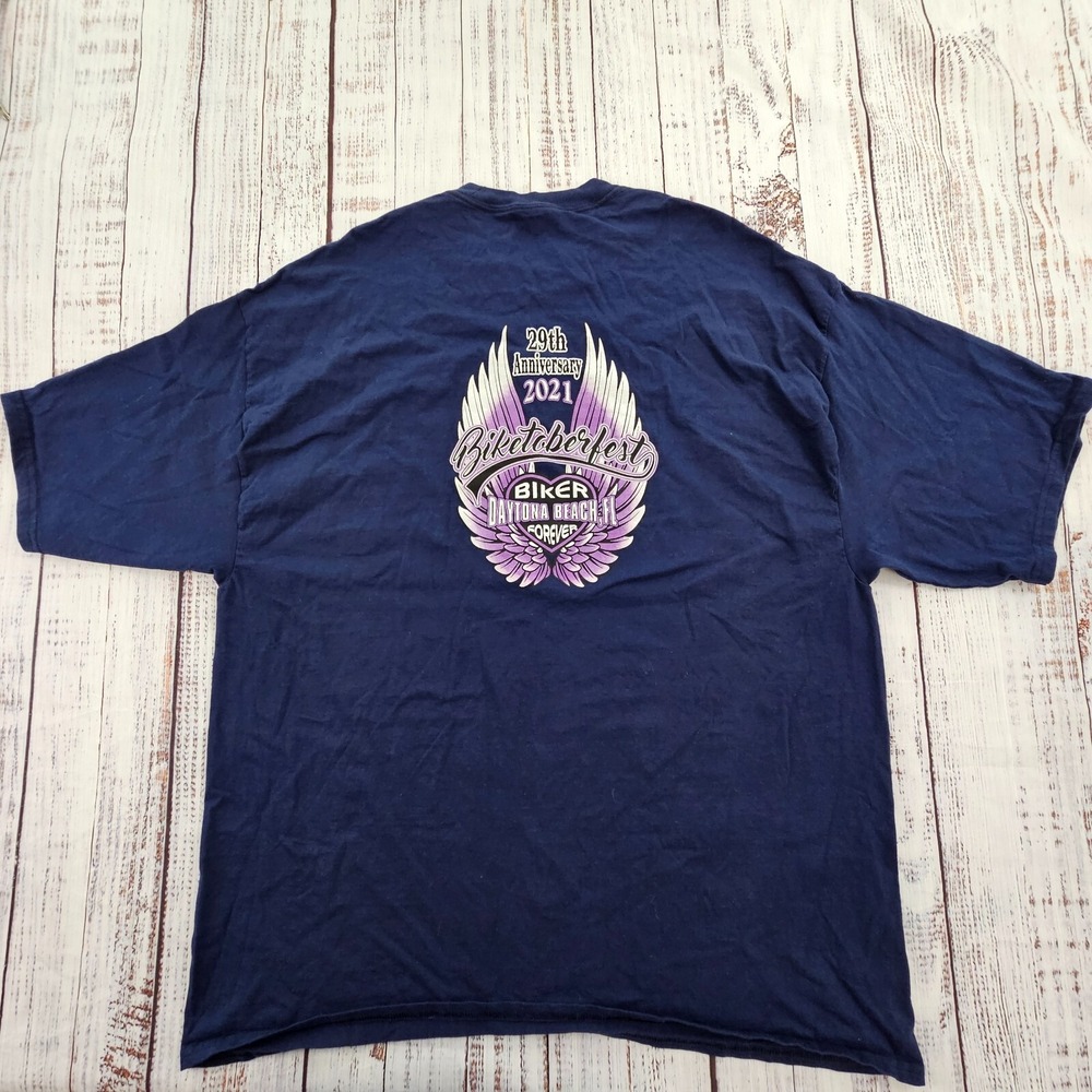 Biketoberfest Daytona Beach 2021 Blue Short Sleeve T-Shirt Men's 3XL